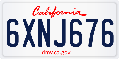 CA license plate 6XNJ676