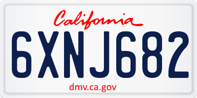CA license plate 6XNJ682