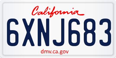 CA license plate 6XNJ683