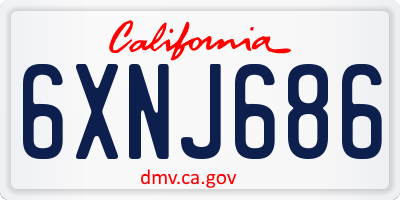 CA license plate 6XNJ686