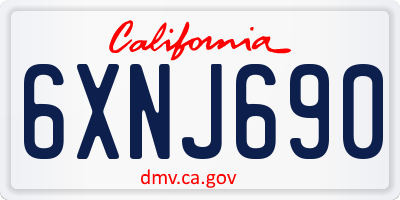 CA license plate 6XNJ690