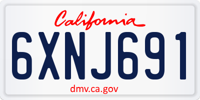 CA license plate 6XNJ691