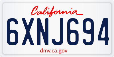 CA license plate 6XNJ694