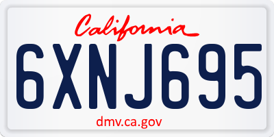 CA license plate 6XNJ695