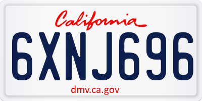 CA license plate 6XNJ696