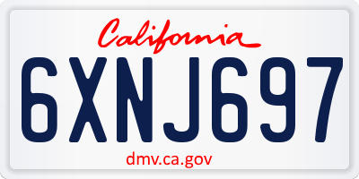 CA license plate 6XNJ697
