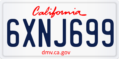 CA license plate 6XNJ699