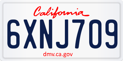 CA license plate 6XNJ709