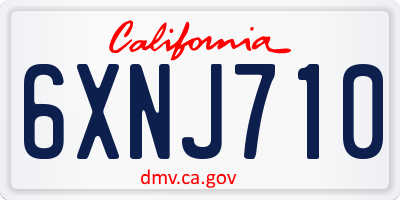 CA license plate 6XNJ710