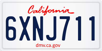 CA license plate 6XNJ711