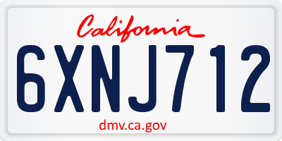 CA license plate 6XNJ712