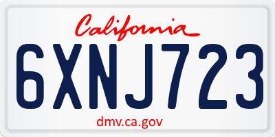CA license plate 6XNJ723