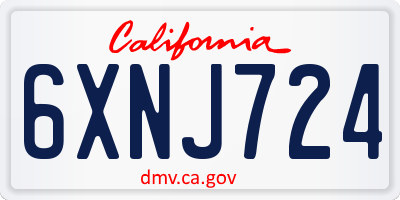 CA license plate 6XNJ724