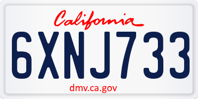 CA license plate 6XNJ733