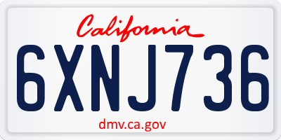 CA license plate 6XNJ736