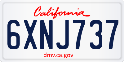 CA license plate 6XNJ737