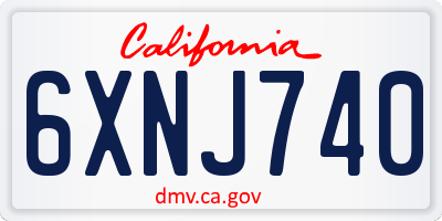 CA license plate 6XNJ740