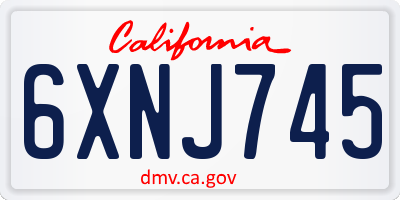 CA license plate 6XNJ745