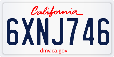 CA license plate 6XNJ746