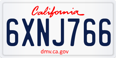 CA license plate 6XNJ766