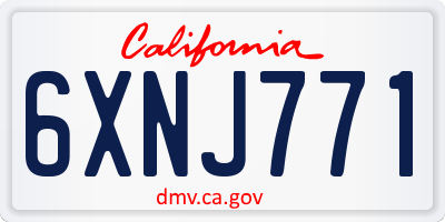 CA license plate 6XNJ771