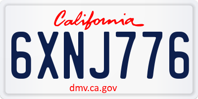 CA license plate 6XNJ776