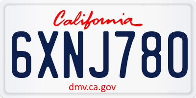 CA license plate 6XNJ780