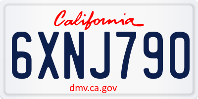 CA license plate 6XNJ790