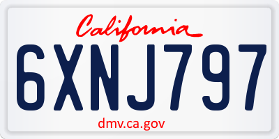 CA license plate 6XNJ797