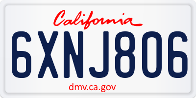 CA license plate 6XNJ806