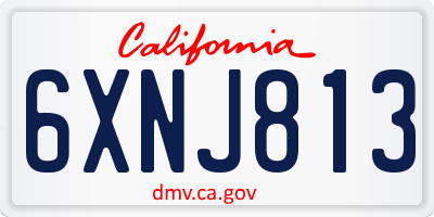 CA license plate 6XNJ813