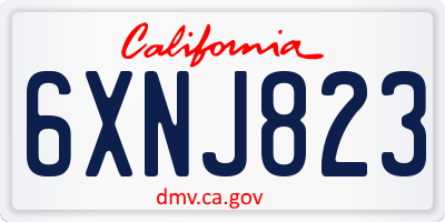 CA license plate 6XNJ823