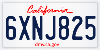 CA license plate 6XNJ825