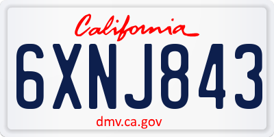 CA license plate 6XNJ843