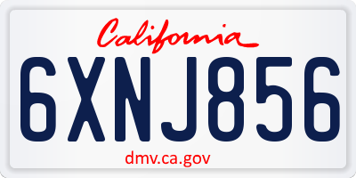 CA license plate 6XNJ856