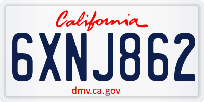 CA license plate 6XNJ862