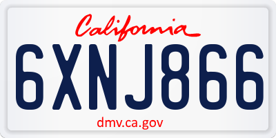CA license plate 6XNJ866