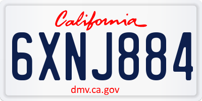 CA license plate 6XNJ884