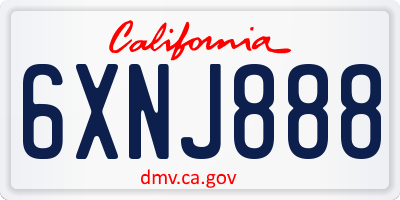 CA license plate 6XNJ888