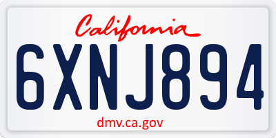 CA license plate 6XNJ894