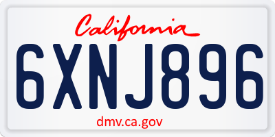 CA license plate 6XNJ896