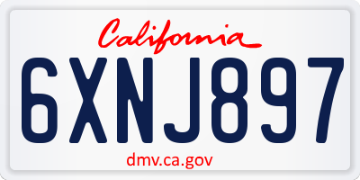 CA license plate 6XNJ897