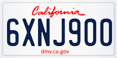 CA license plate 6XNJ900
