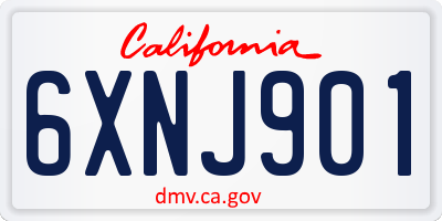 CA license plate 6XNJ901