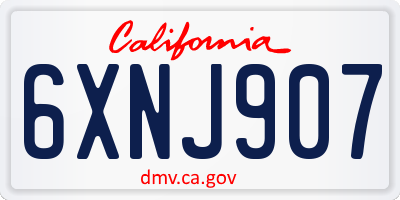 CA license plate 6XNJ907