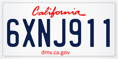 CA license plate 6XNJ911