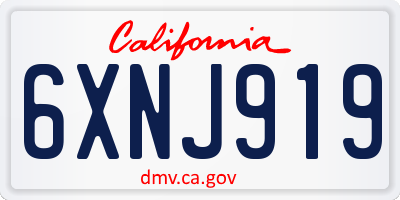 CA license plate 6XNJ919