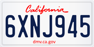 CA license plate 6XNJ945