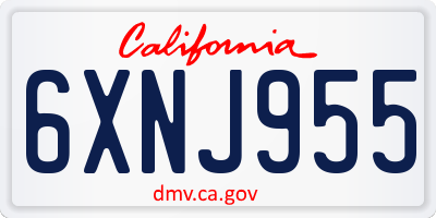 CA license plate 6XNJ955