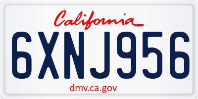 CA license plate 6XNJ956